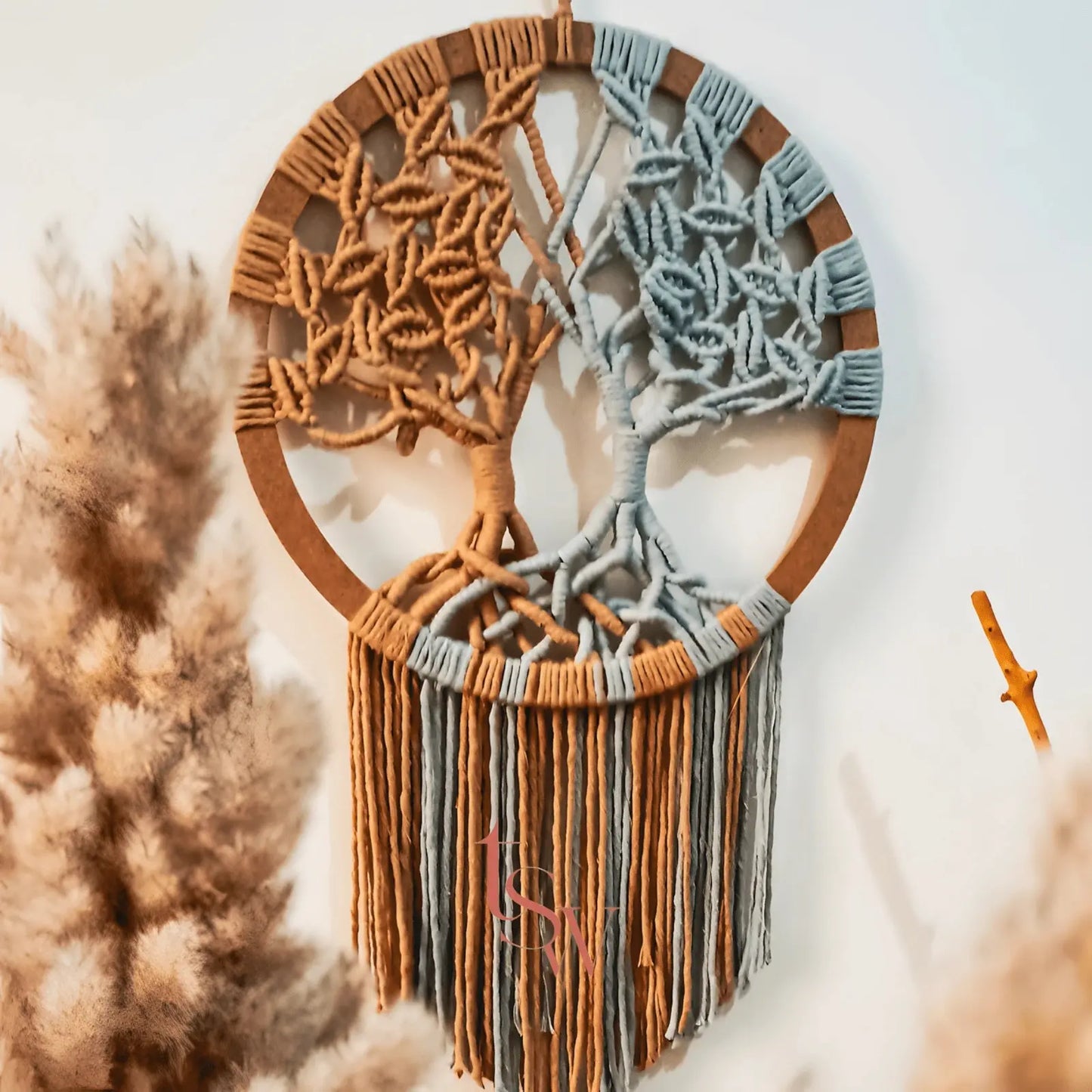 Roots – Brown Round Macramé Tree of Life The Seven Women