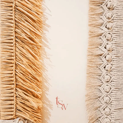 DUO MACRAME MIRRORS RAPHIA