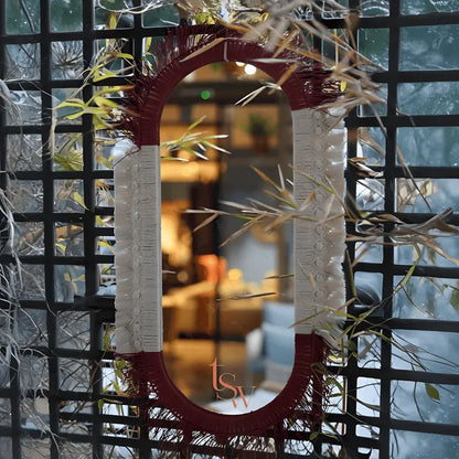 DUO MACRAME MIRRORS RAPHIA